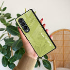 Customized luxury Mint Green leaves Glossy Metal Case Cover For Samsung - ShopOnCliQ