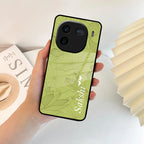 Customized luxury Mint Green leaves Glossy Metal Case Cover For Vivo - ShopOnCliQ