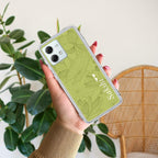 Customized luxury Mint Green leaves Transparent Silicon Case For Motorola Edge 50 Fusion 5G