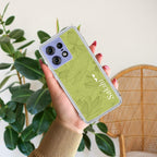 Customized luxury Mint Green leaves Anti Yellow Case For Motorola Edge 50 Pro