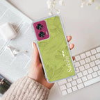 Customized luxury Mint Green leaves Transparent Silicon Case For Motorola Edge 60 Stylus 5G