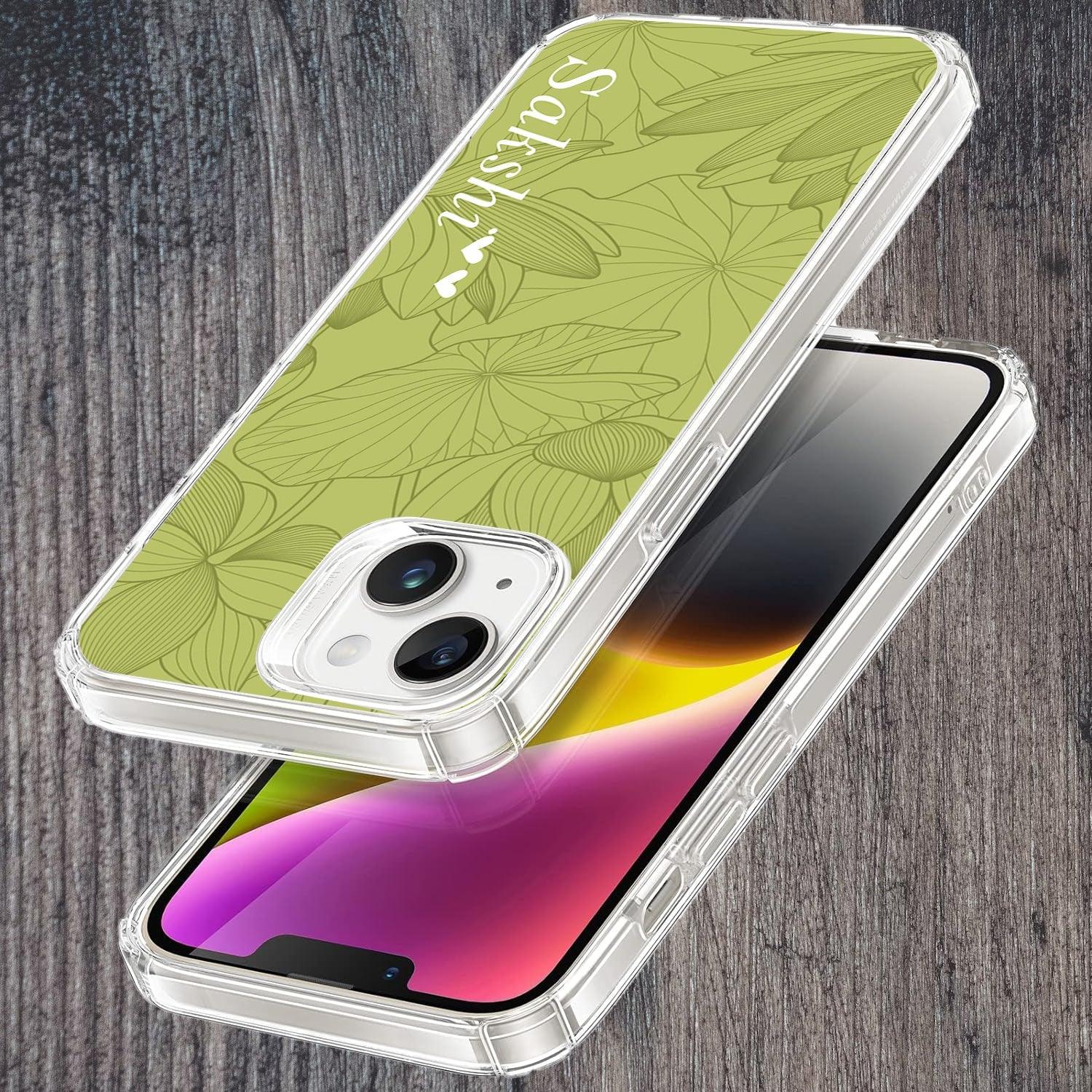 Customized luxury Mint Green leaves Transparent Silicon Case For Motorola - ShopOnCliQ