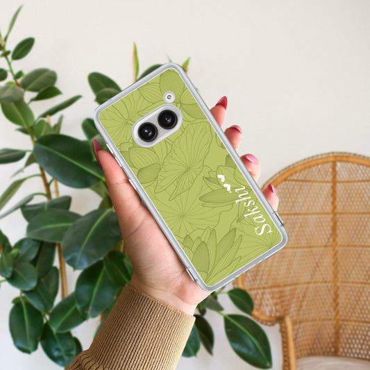 Customized luxury Mint Green leaves Transparent Silicon Case For Nothing ShopOnCliQ