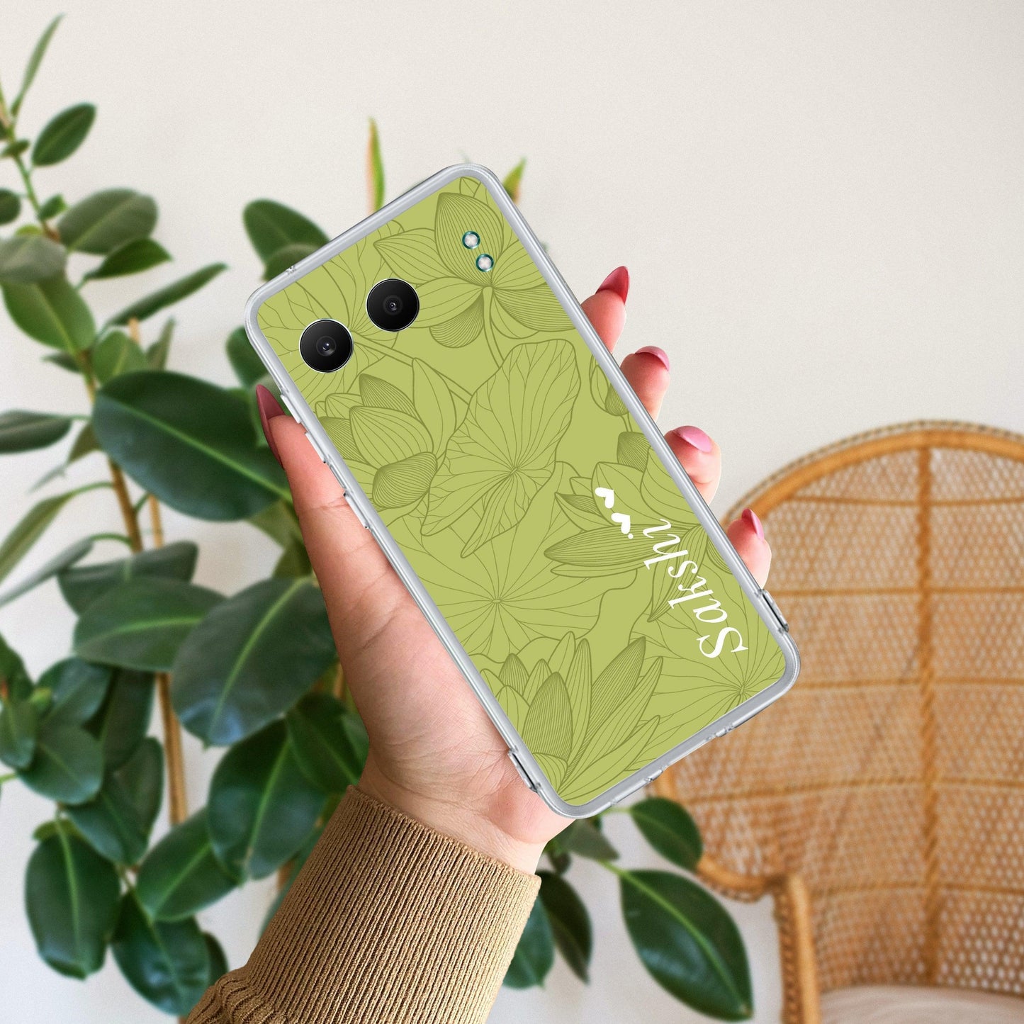 Customized luxury Mint Green leaves Transparent Silicon Case For OnePlus - ShopOnCliQ