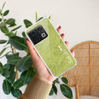 Customized luxury Mint Green leaves Anti Yellow Case For OnePlus 10 Pro 5G