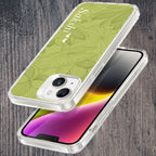 Customized luxury Mint Green leaves Transparent Silicon Case For Oppo Reno 12 Pro 5G