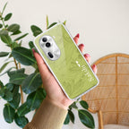 Customized luxury Mint Green leaves Transparent Silicon Case For Oppo Reno 11 Pro 5G