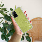 Customized luxury Mint Green leaves Anti Yellow Case For Oppo F19 Pro Plus