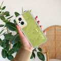Customized luxury Mint Green leaves Anti Yellow Case For Oppo F21 Pro (5G)