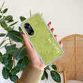 Customized luxury Mint Green leaves Anti Yellow Case For Oppo Reno 8T 5G