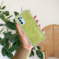 Customized luxury Mint Green leaves Anti Yellow Case For Oppo Reno 6 Pro 5G