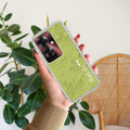 Customized luxury Mint Green leaves Anti Yellow Case For Oppo F25 Pro 5G