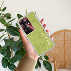 Customized luxury Mint Green leaves Anti Yellow Case For Oppo F25 Pro 5G