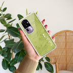 Customized luxury Mint Green leaves Transparent Silicon Case For Oppo Reno 8 Pro 5G