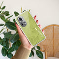 Customized luxury Mint Green leaves Anti Yellow Case For Oppo Reno 11 5G