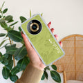 Customized luxury Mint Green leaves Transparent Silicon Case For Realme 9 Pro 5G