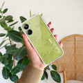 Customized luxury Mint Green leaves Transparent Silicon Case For Realme C67 5G
