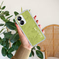 Customized luxury Mint Green leaves Transparent Silicon Case For Realme 8 5G / Realme 8s 5G / Realme 9 5G / Realme Narzo 30 5G