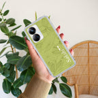 Customized luxury Mint Green leaves Transparent Silicon Case For Realme 8 5G / Realme 8s 5G / Realme 9 5G / Realme Narzo 30 5G
