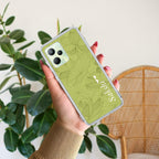 Customized luxury Mint Green leaves Transparent Silicon Case For Realme C53