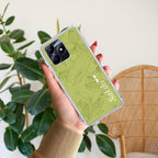 Customized luxury Mint Green leaves Transparent Silicon Case For Realme C55