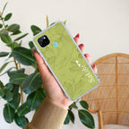 Customized luxury Mint Green leaves Transparent Silicon Case For Realme 11 5G