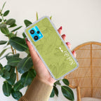Customized luxury Mint Green leaves Transparent Silicon Case For Realme 9 Pro 5G