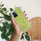 Customized luxury Mint Green leaves Transparent Silicon Case For Realme Narzo 50 5G