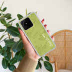 Customized luxury Mint Green leaves Transparent Silicon Case For Realme Narzo 50 5G
