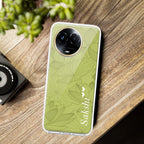 Customized luxury Mint Green leaves Transparent Silicon Case For Realme Narzo 60X /  Realme 11X