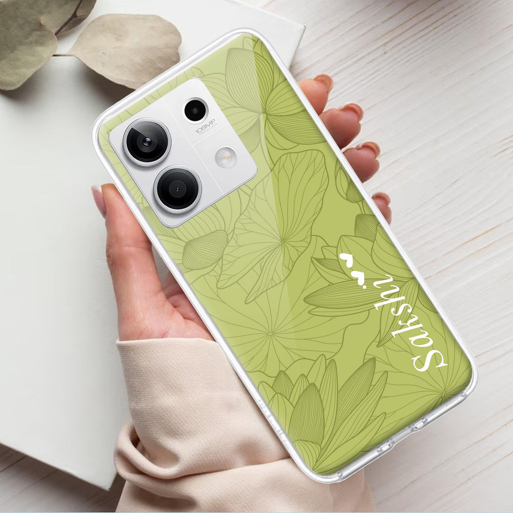 Customized luxury Mint Green leaves Transparent Silicon Case For Redmi/Xiaomi - ShopOnCliQ