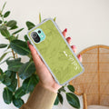 Customized luxury Mint Green leaves Transparent Silicon Case For Mi 11 Lite / Xiaomi 11 Lite NE 5G