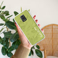 Customized luxury Mint Green leaves Transparent Silicon Case For Redmi 9 Prime