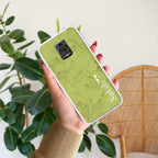 Customized luxury Mint Green leaves Transparent Silicon Case For Redmi 9 Prime