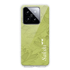 Customized luxury Mint Green leaves Transparent Silicon Case For Redmi Note 11