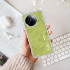 Customized luxury Mint Green leaves Transparent Silicon Case For Redmi Note 11 Pro / Redmi Note 11 Pro Plus 5G