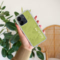 Customized luxury Mint Green leaves Transparent Silicon Case For Redmi 13C 4G
