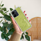 Customized luxury Mint Green leaves Transparent Silicon Case For Redmi 13C 4G