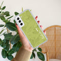 Customized luxury Mint Green leaves Transparent Silicon Case For Samsung Galaxy S22 Plus 5G