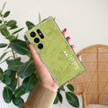 Customized luxury Mint Green leaves Transparent Silicon Case For Samsung Galaxy M51