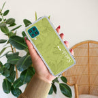 Customized luxury Mint Green leaves Transparent Silicon Case For Samsung Galaxy F62