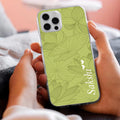 Customized luxury Mint Green leaves Anti Yellow Clear Case For iPhone 11 Pro