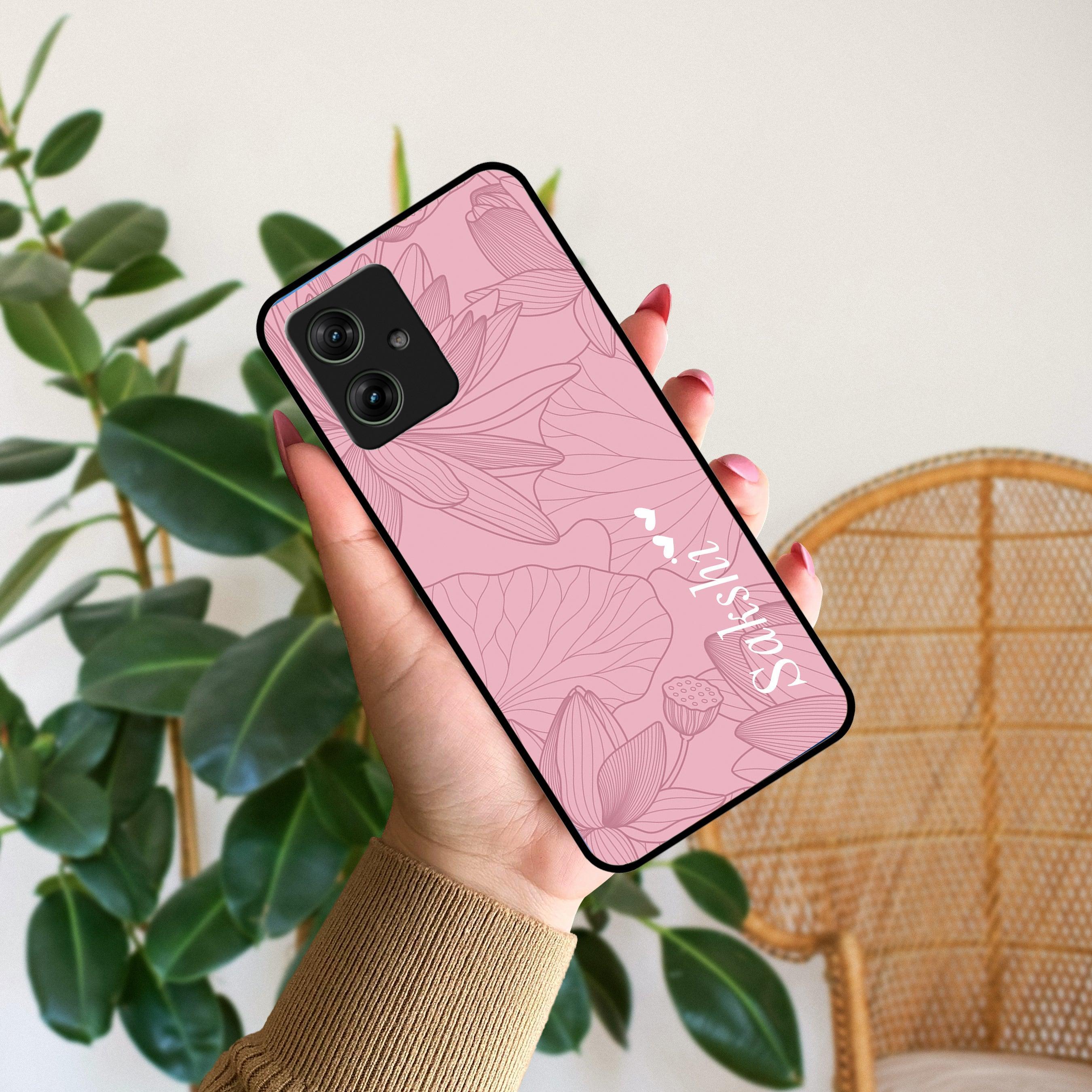 Customized luxury Peach leaves Glossy Metal Case Cover For Motorola - ShopOnCliQ