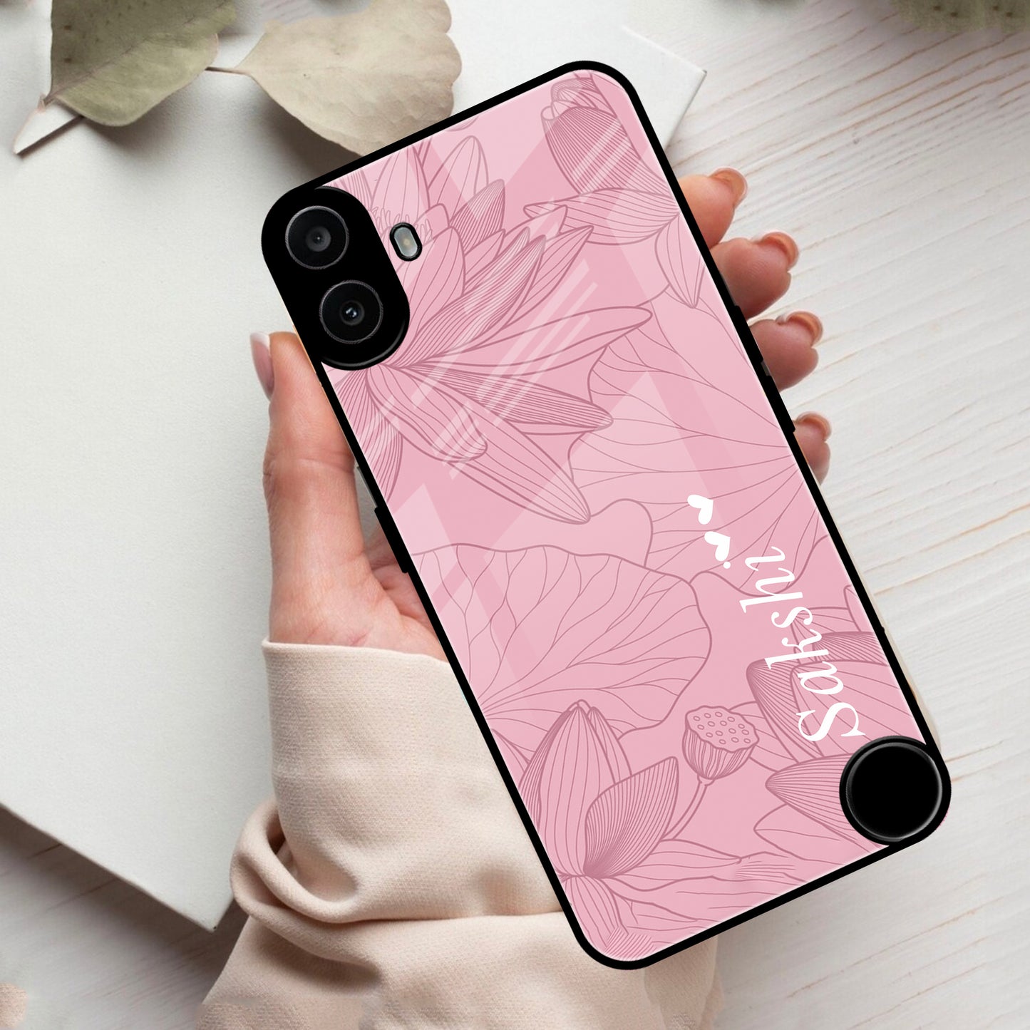 Customized luxury Peach leaves Glossy Metal Case Cover For Nothing ShopOnCliQ