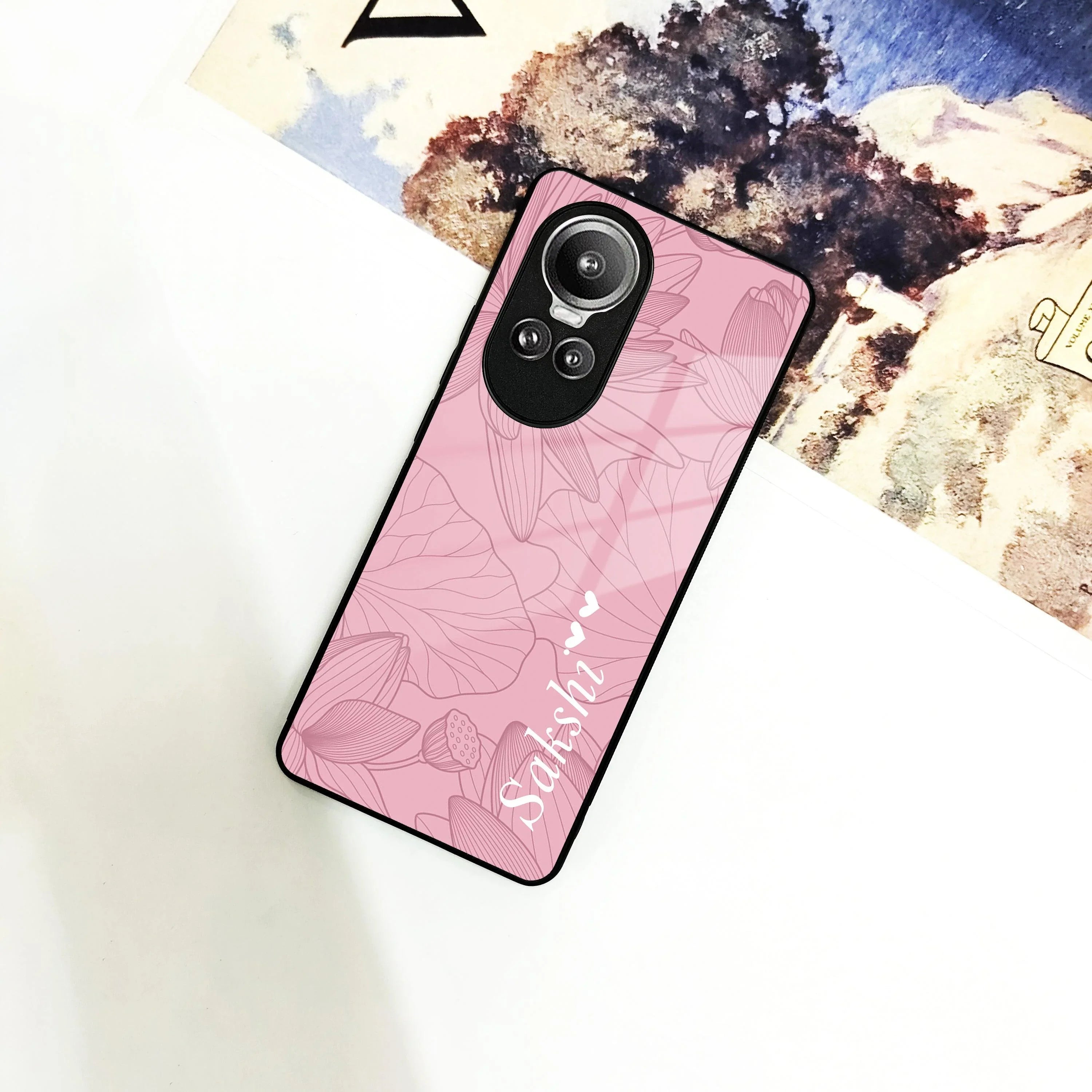 Customized luxury Peach leaves Glossy Metal Case Cover For Oppo - ShopOnCliQ