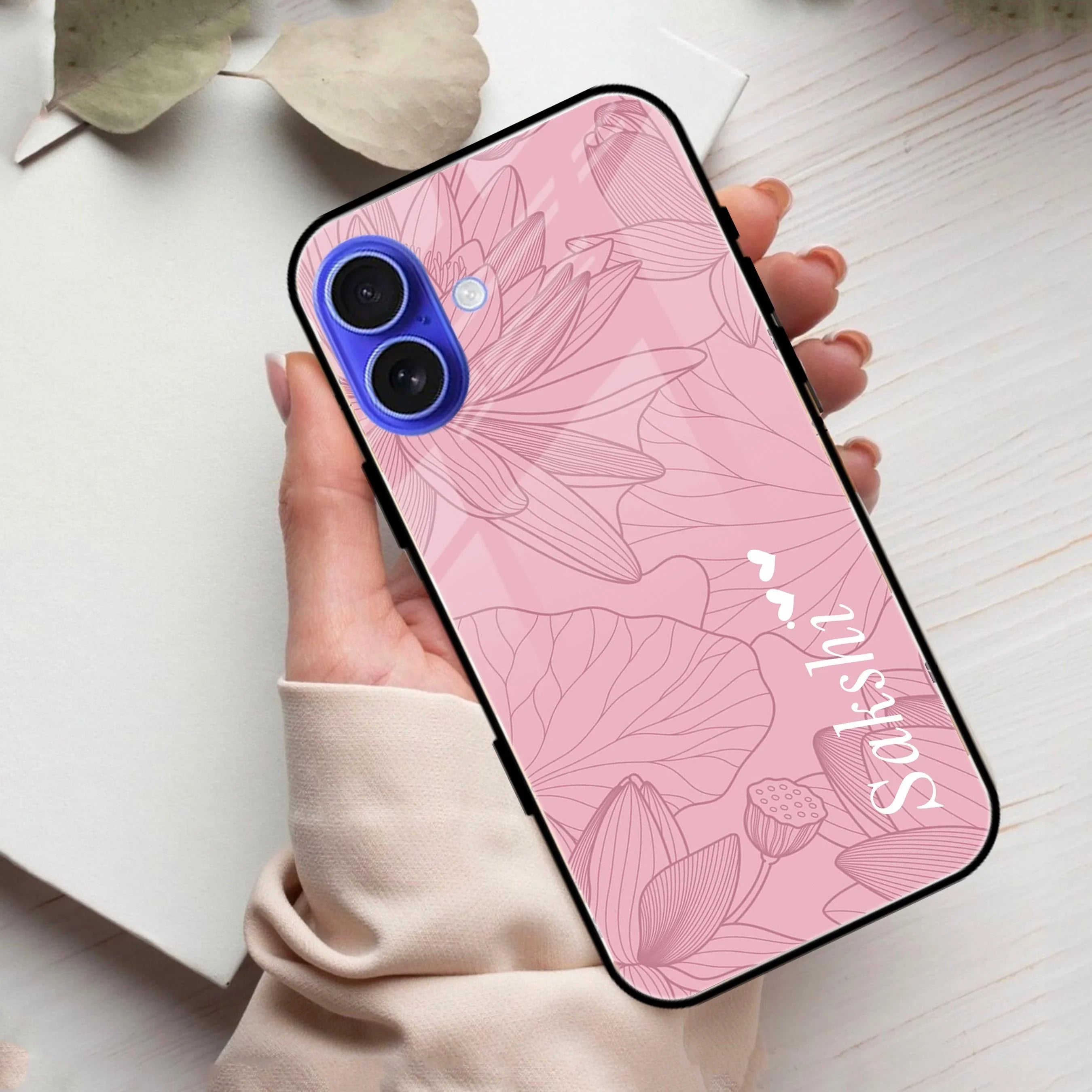 Customized luxury Peach leaves Glossy Metal Case Cover For iPhone - ShopOnCliQ