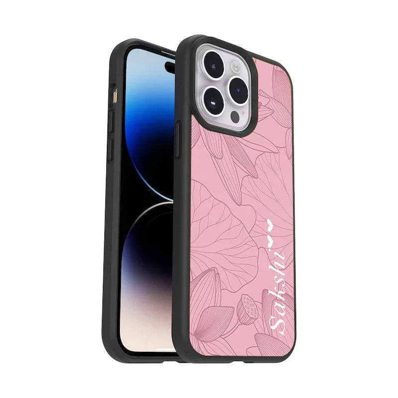 Customized luxury Peach leaves Glossy Metal Case Cover For iPhone - ShopOnCliQ