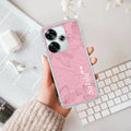 Customized luxury Peach leaves Transparent Silicon Case For Poco F6 5G