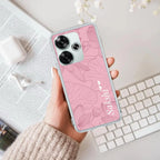 Customized luxury Peach leaves Transparent Silicon Case For Poco F6 5G