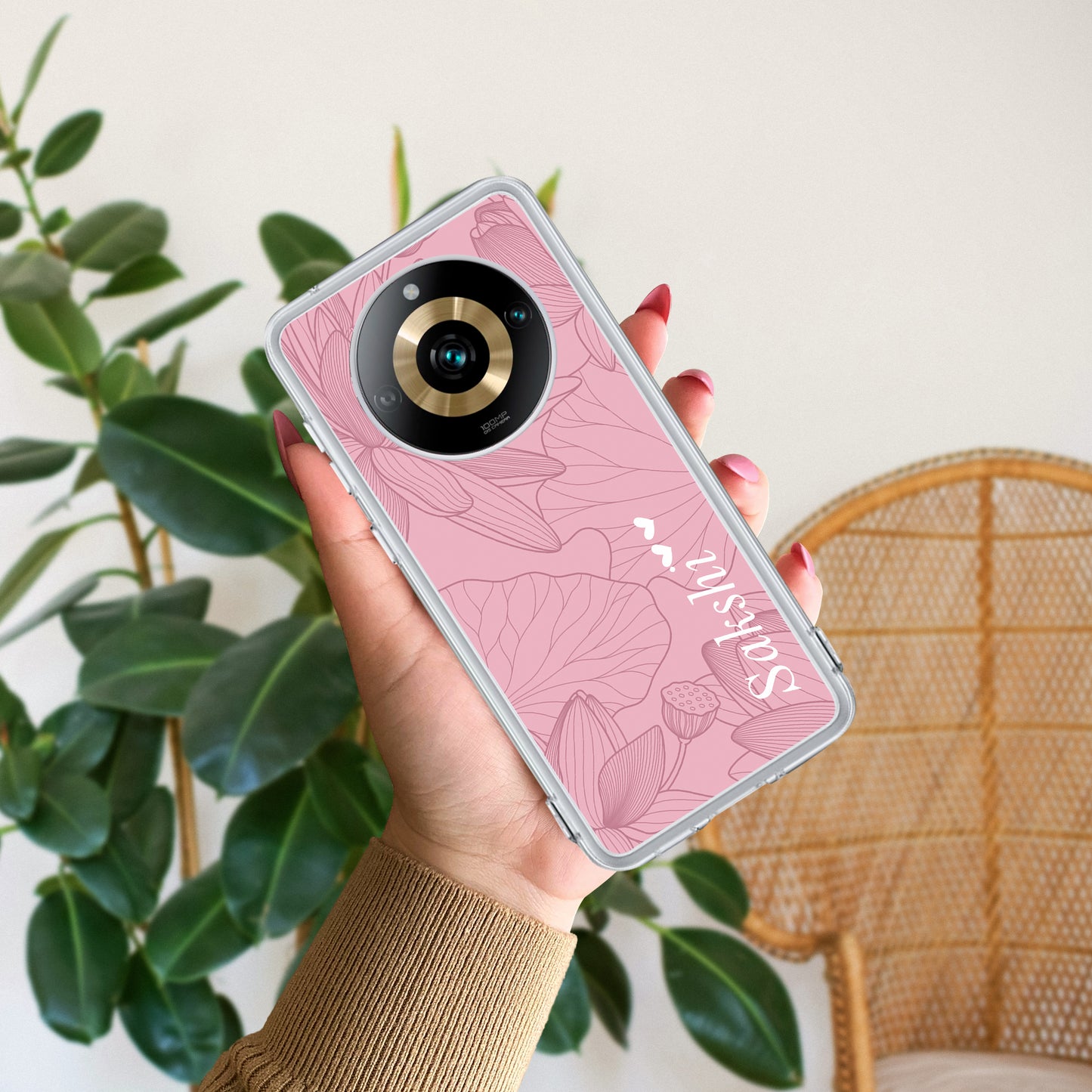 Customized luxury Peach leaves Transparent Silicon Case For Realme/Narzo - ShopOnCliQ